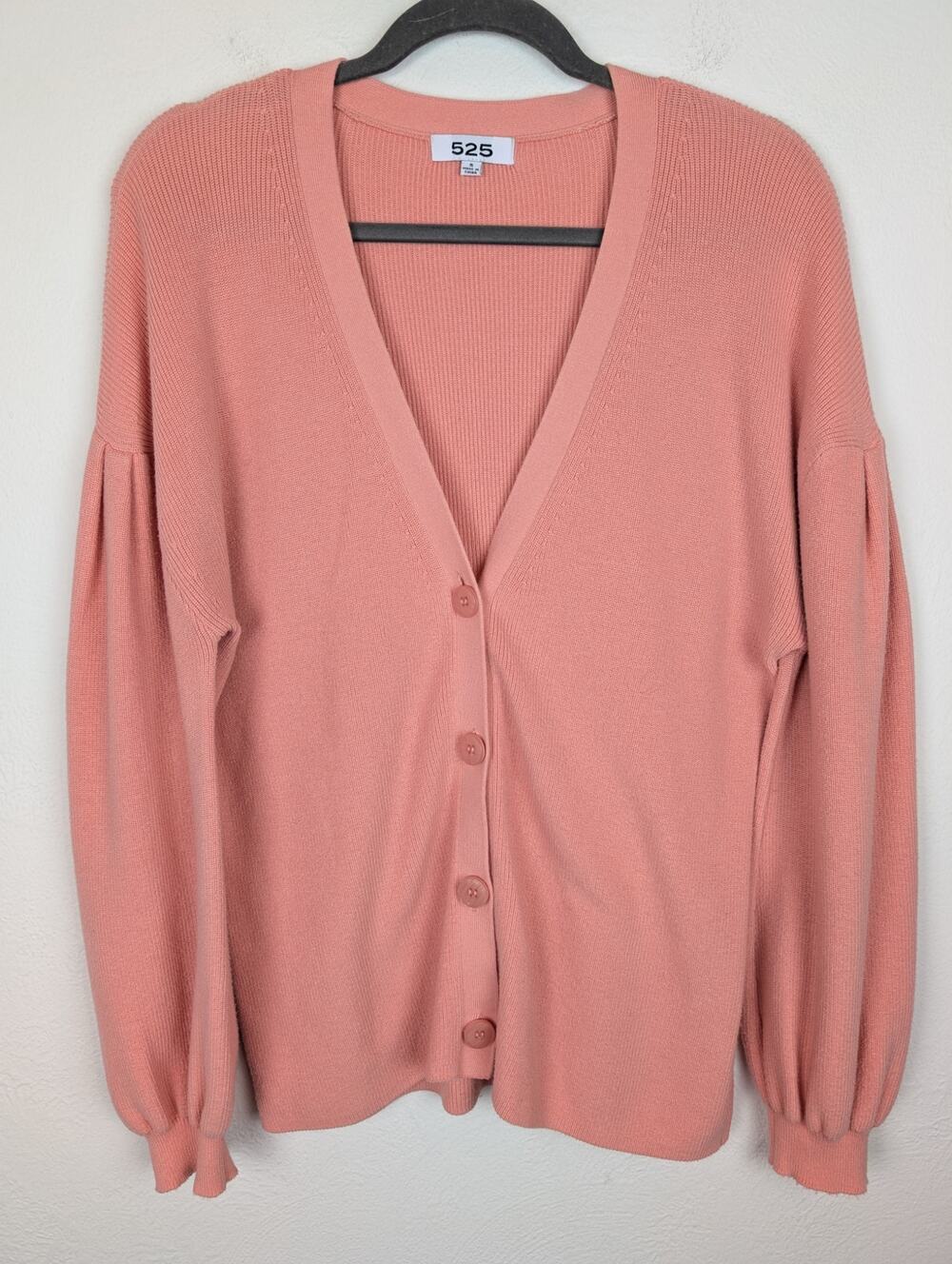 REVOLVE 525 Sweater Pleat Sleeve Cardigan Knit Cottagecore Barbie Pink Size S
